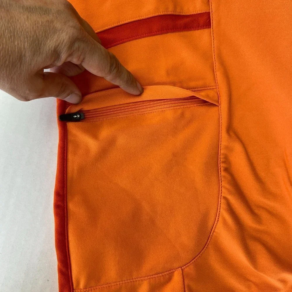 Nike Dri-FIT Orange Black Women Athletic Runner Shirt 3/4 Sleeve Performance Tee - Picture 7 of 10